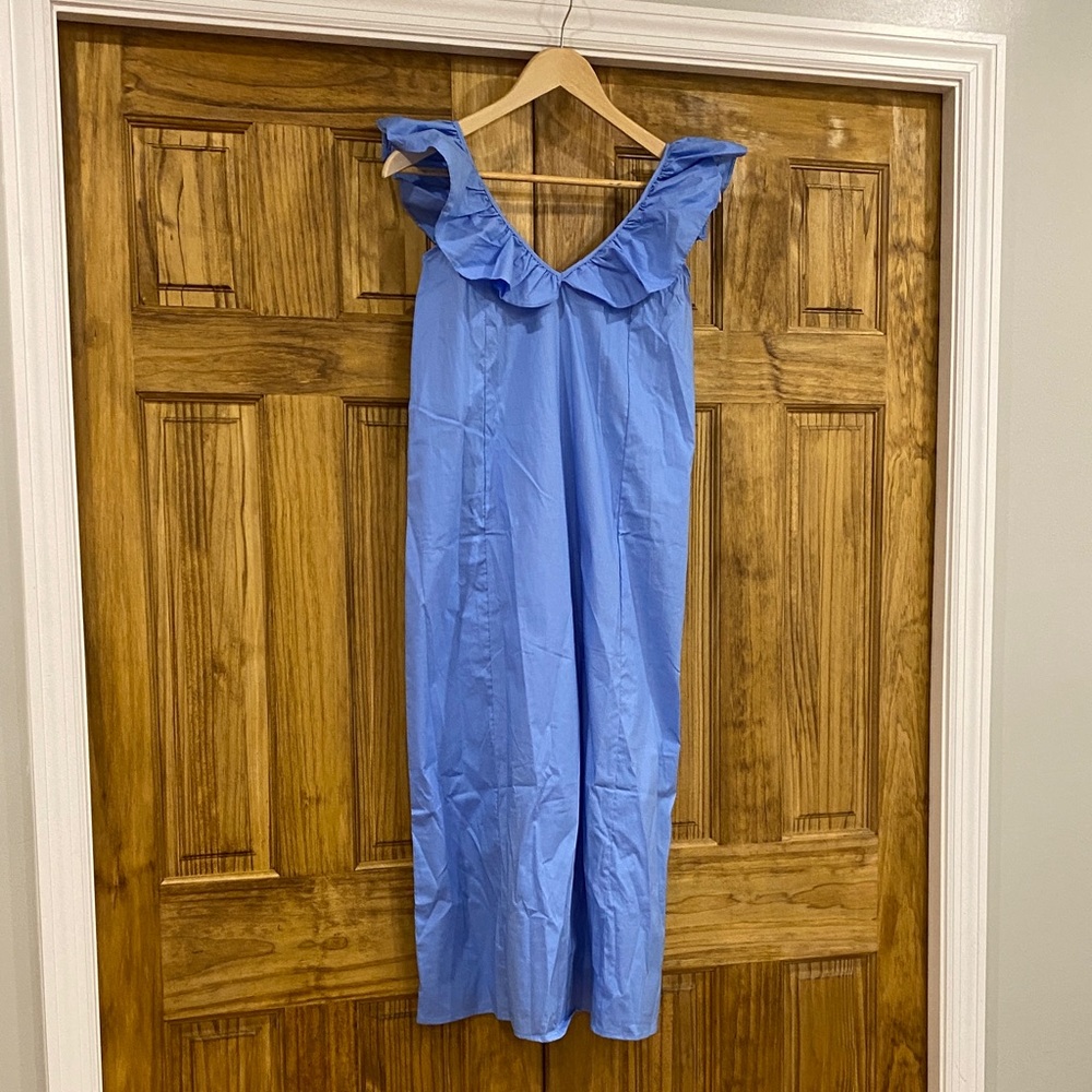 Taylor Tillman Blue Ruffle Sleeveless Dress size small